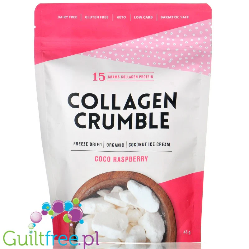 3 Broth Makers Coco Raspberry Collagen Crumble - keto lody liofilizowane !), kokosowe chmurki kolagenowe 62kcal w paczce!