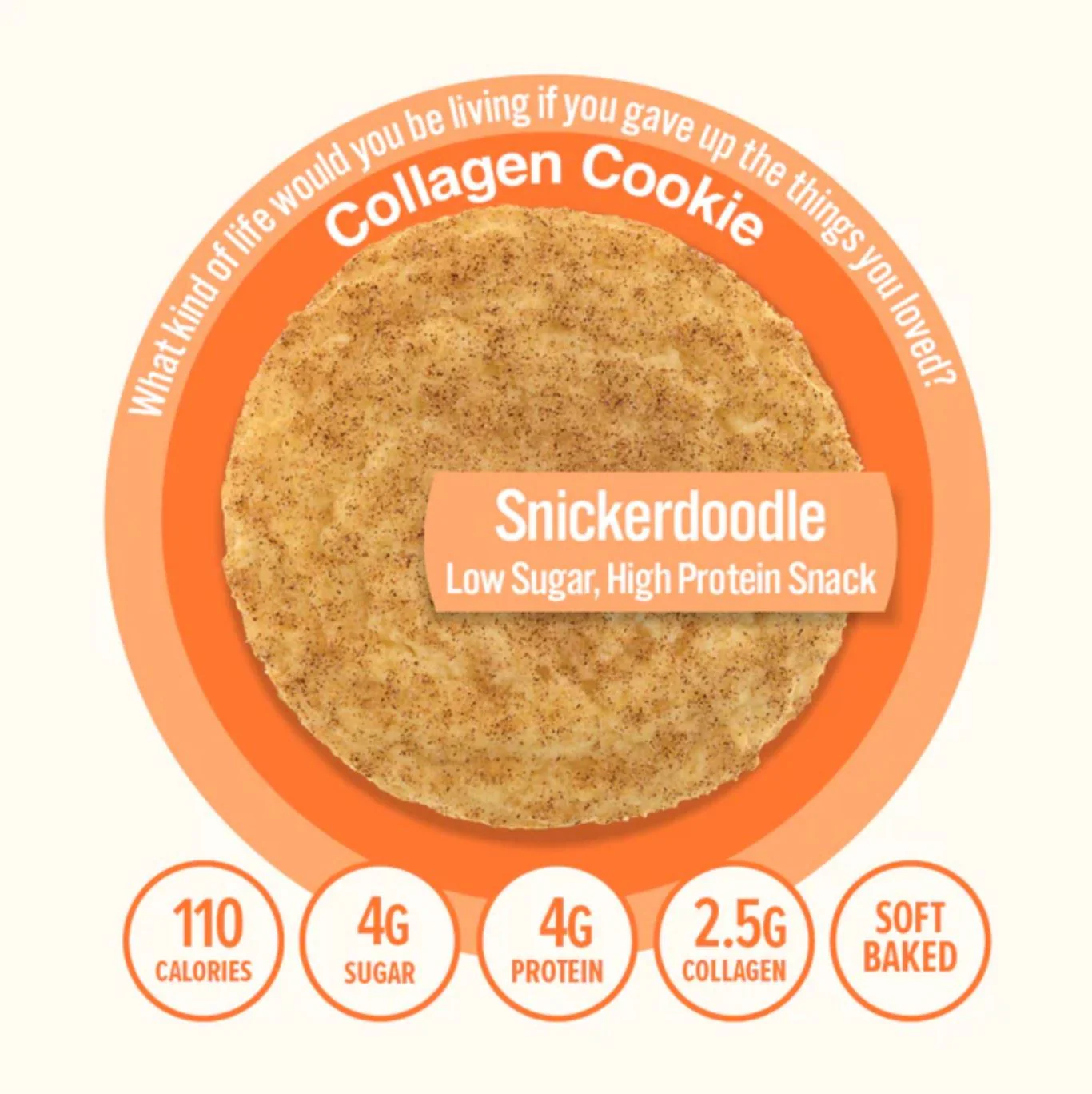321Glo Soft Baked Collagen Cookie, Snickerdoodle - cynamonowe ciastko kolagenowe 110kcal - Image 3
