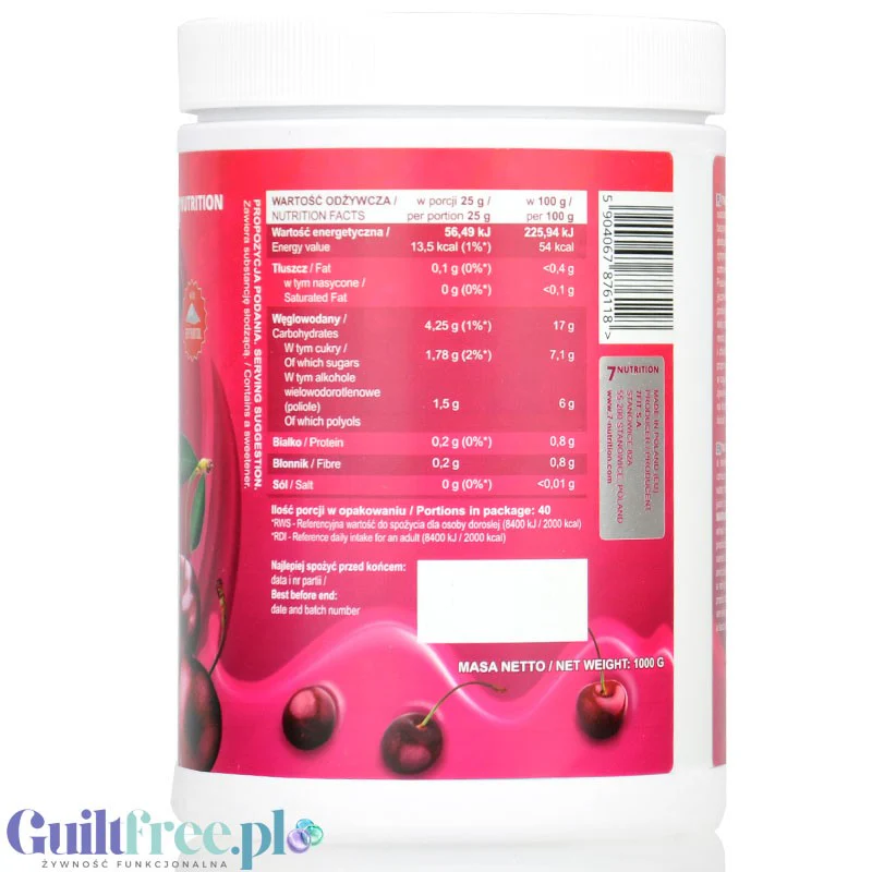 7Nutrition Cherry Jam - wiśniowy dżem frużelina bez dodatku cukru tylko 54kcal - Image 2