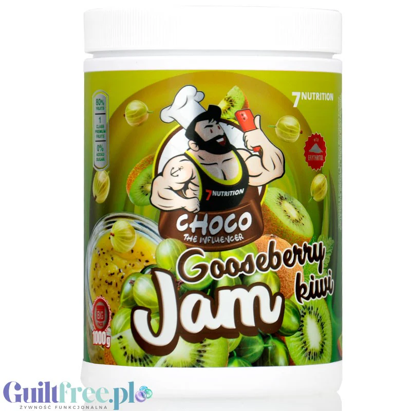 7Nutrition Gooseberry & Kiwi Jam - dżem frużelina z agrestu i kiwi bez dodatku cukru
