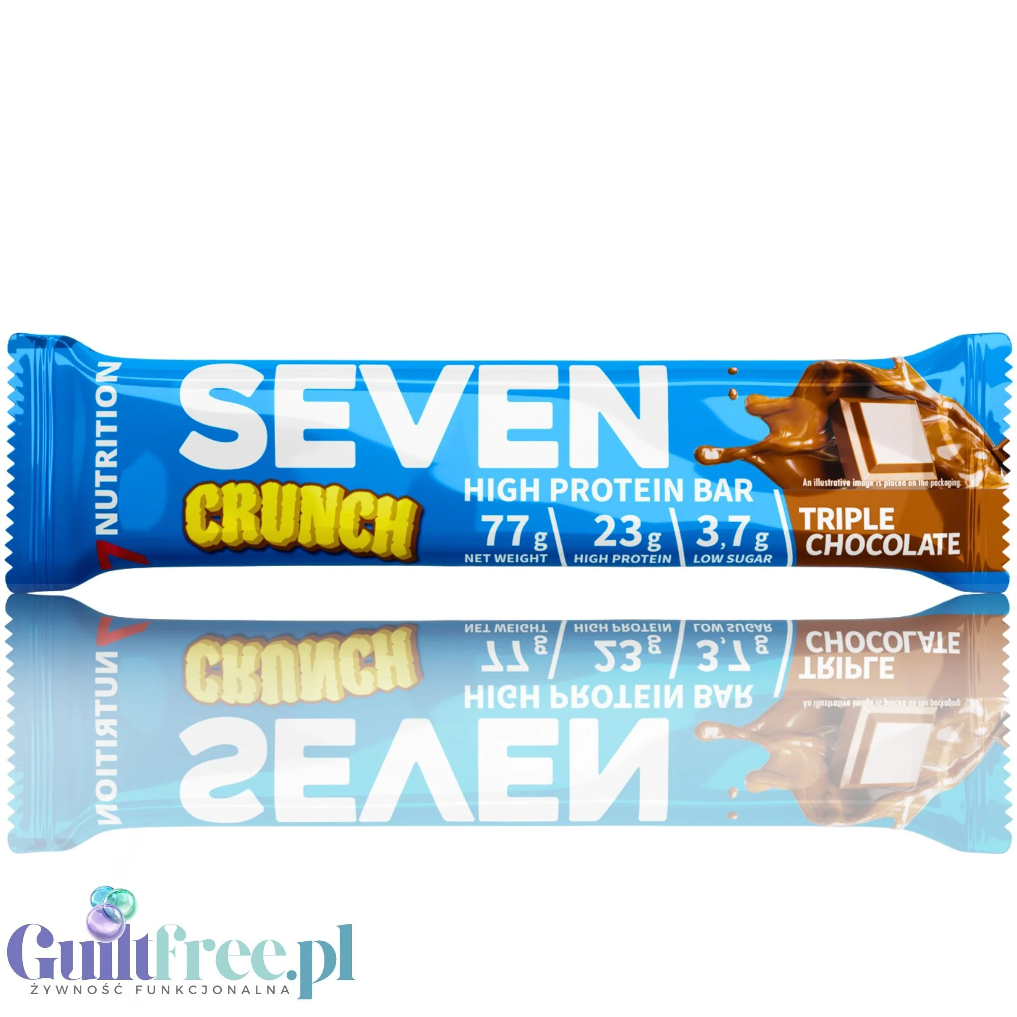7Nutrition Seven Crunch High Protein Bar Triple Chocolate - baton proteinowy 23g białka