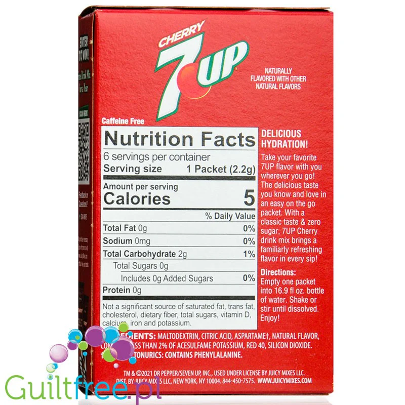 7up Cherry Drink Mix Singles to Go 5kcal - saszetki bez cukru, napój instant - Image 2