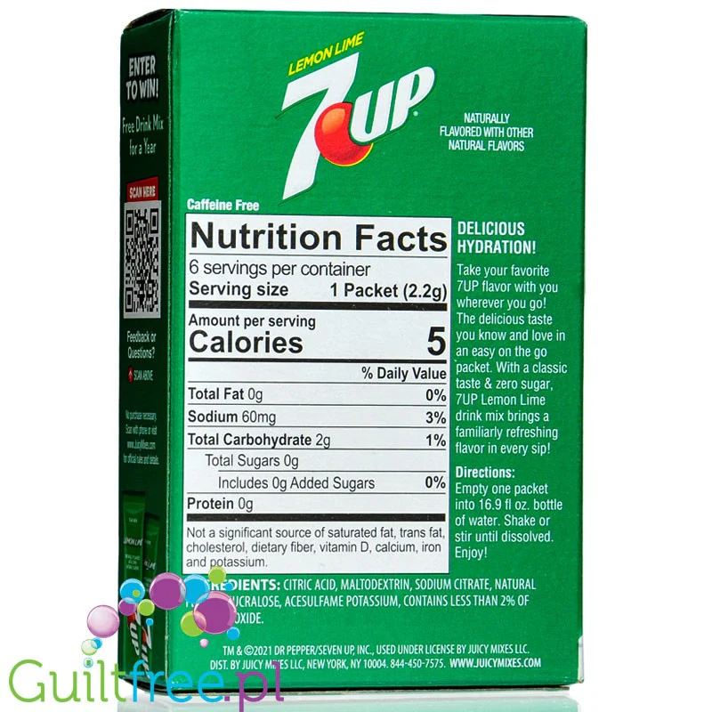 7up Lemon Lime Drink Mix Singles to Go 5kcal - saszetki bez cukru, napój instant - Image 2