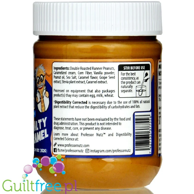 AD Vantage™ Professor Nutz™ Peanut Butter Salty Caramel - masło orzechowe z ekstraktami Fat Blocker i Carb Blocker - Image 3
