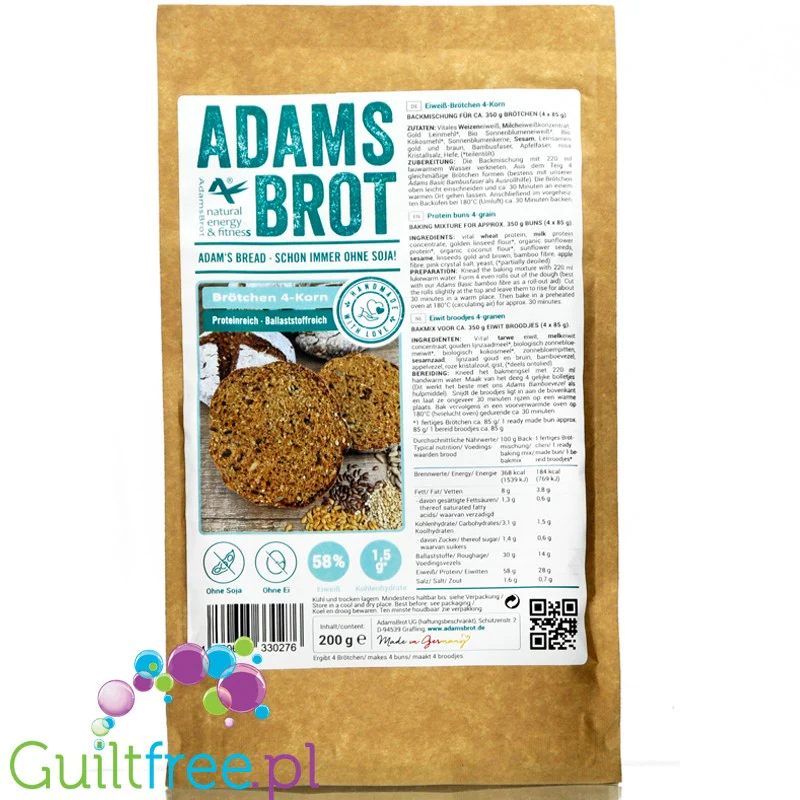 Adam's Buns 4 Seeds - keto bułeczki Adama wieloziarniste, mix do wypieku