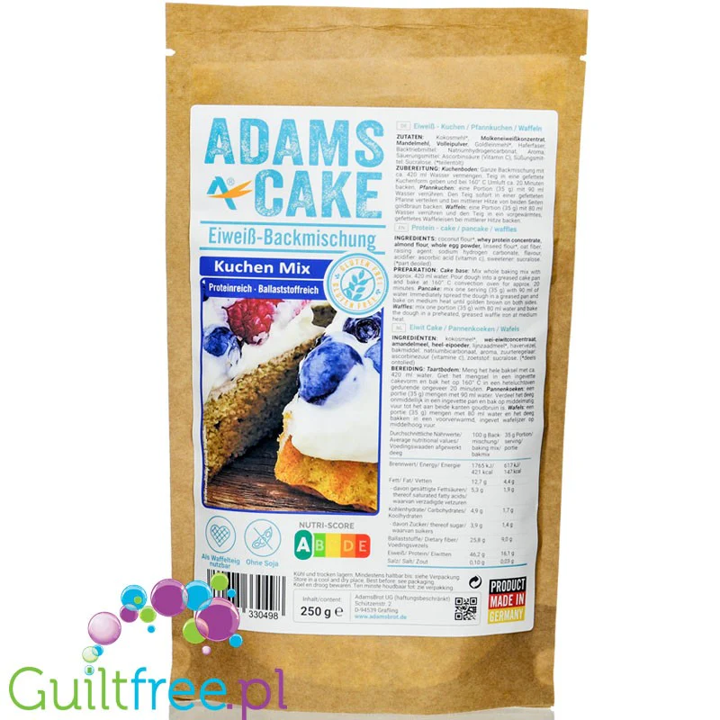 Adam's Protein Cake - proteinowe ciasto Adama bez glutenu, mix do wypieku - Image 2
