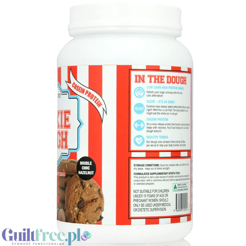 Adonis Cookie Dough Casein Protein, Double Choc Hazelnut 1kg - proteinowa masa ciasteczkowa z czekoladą, 21g białka & 141kcal - Image 2