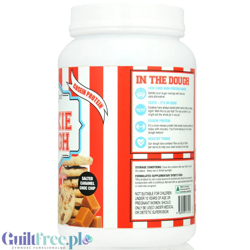 Adonis Cookie Dough Casein Protein, Salted Caramel Choc Chip 1kg - proteinowa masa ciasteczkowa z czekoladą - Image 3