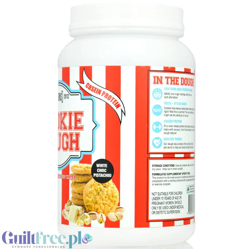 Adonis Cookie Dough Casein Protein, White Choc Pistachio 1kg - proteinowa masa ciasteczkowa, 21g białka & 141kcal - Image 2