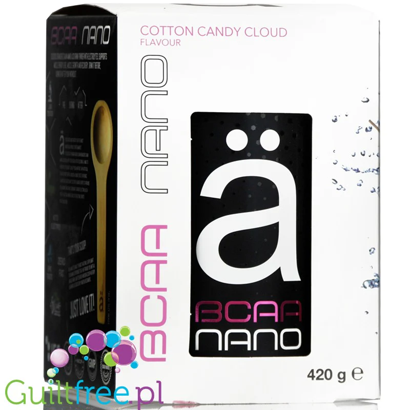 Ä Nano Supps BCAA Cotton Candy Cloud - wegańskie aminokwasy z elektrolitami 100% naturalny skład ze stewią, smak wata cukrowa