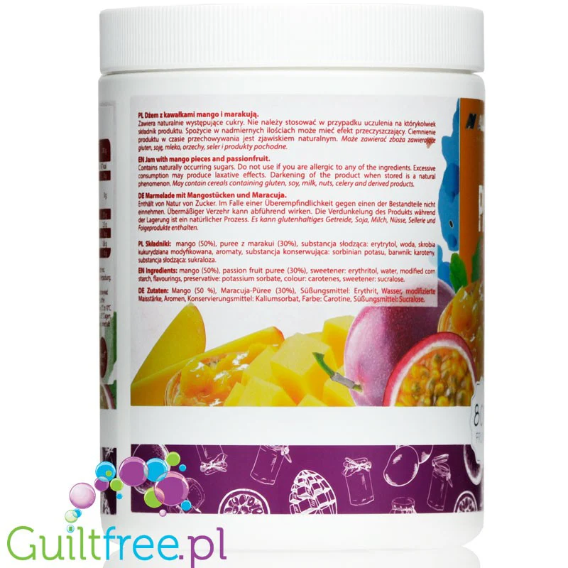 AllNutrition Passion Fruit & Mango In Jelly - frużelina Mango & Marakuja bez dodatku cukru z całymi owocami - Image 2