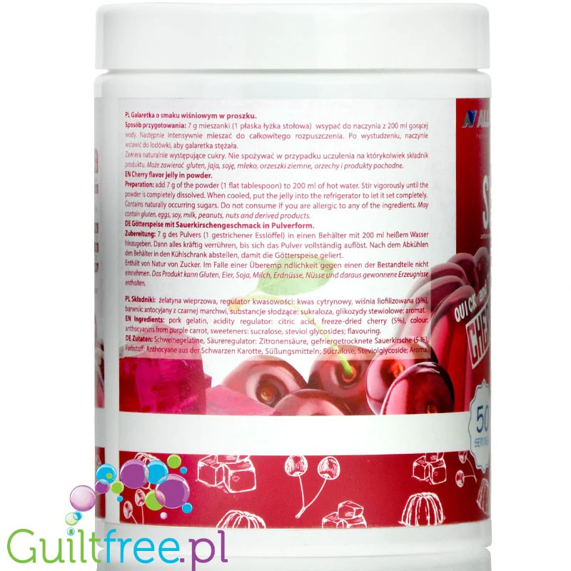 AllNutrition Sugar Free Jelly Cherry - wiśniowa galaretka bez cukru - Image 2