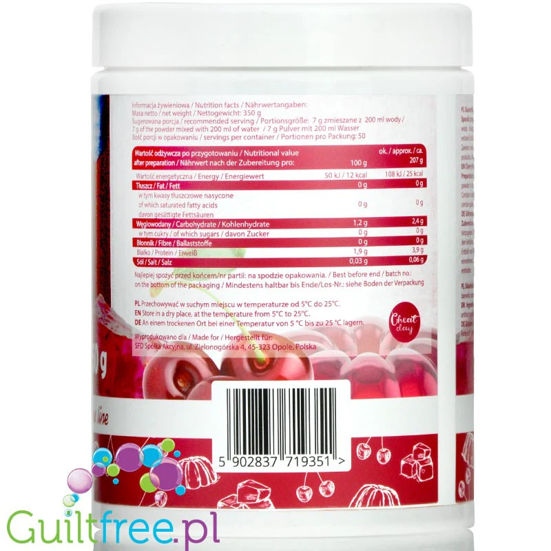 AllNutrition Sugar Free Jelly Cherry - wiśniowa galaretka bez cukru - Image 3