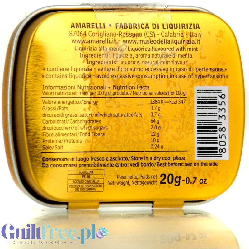 Amarelli Liquirizia alla Menta 20g - lukrecja miętowa bez cukru w kolekcjonerskiej puszce - Image 5
