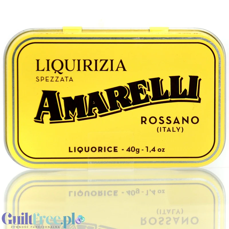 Amarelli Liquirizia Spezzata Rossano 40g - oryginalna włoska lukrecja 100% bez cukru, z Kalabrii