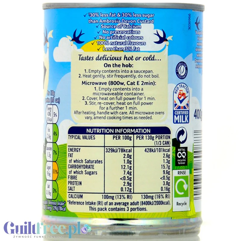 Ambrosia Devon Custard Light - krem deserowy 30% mniej cukru i tłuszczu - Image 2