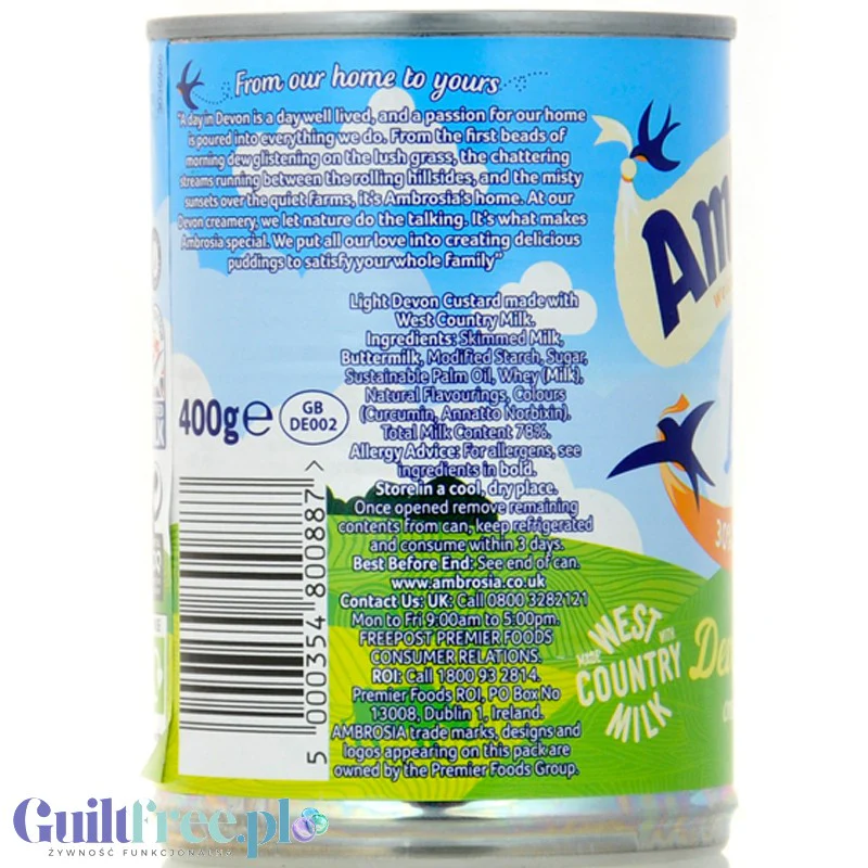 Ambrosia Devon Custard Light - krem deserowy 30% mniej cukru i tłuszczu - Image 3