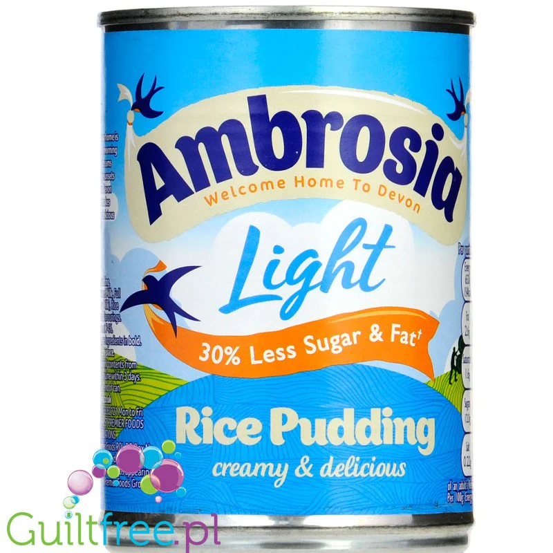 Ambrosia Rice Pudding Light - gotowy pudding ryżowy 30% mniej cukru & tłuszczu