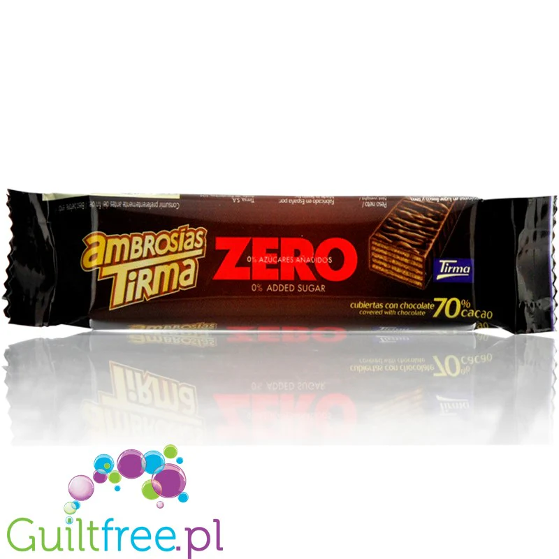 Ambrosia Zero wafelek bez cukru w polewie 70% kakao
