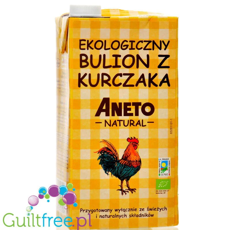 Aneto Natural Bulion z Kurczaka 1L - bezglutenowy bulion w płynie z ekologicznymi warzywami