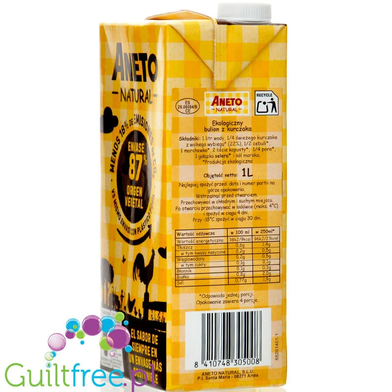 Aneto Natural Bulion z Kurczaka 1L - bezglutenowy bulion w płynie z ekologicznymi warzywami - Image 4