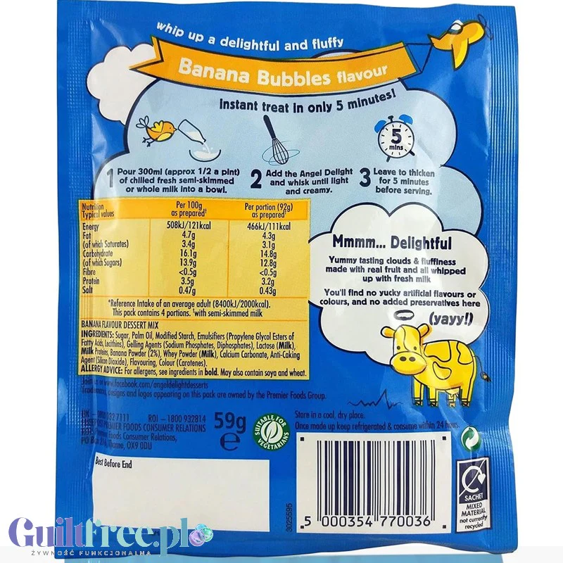 Angel Delight Banana - puszysty mus bananowy instant, 98 kcal - Image 2