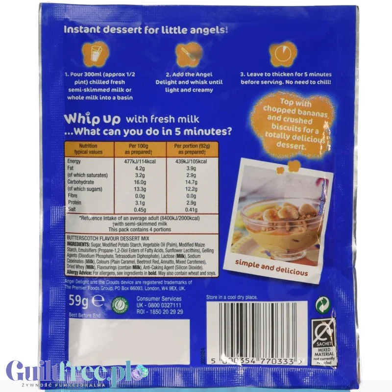Angel Delight Butterscotch - puszysty mus maślano-ciasteczkowy instant, 98 kcal - Image 3