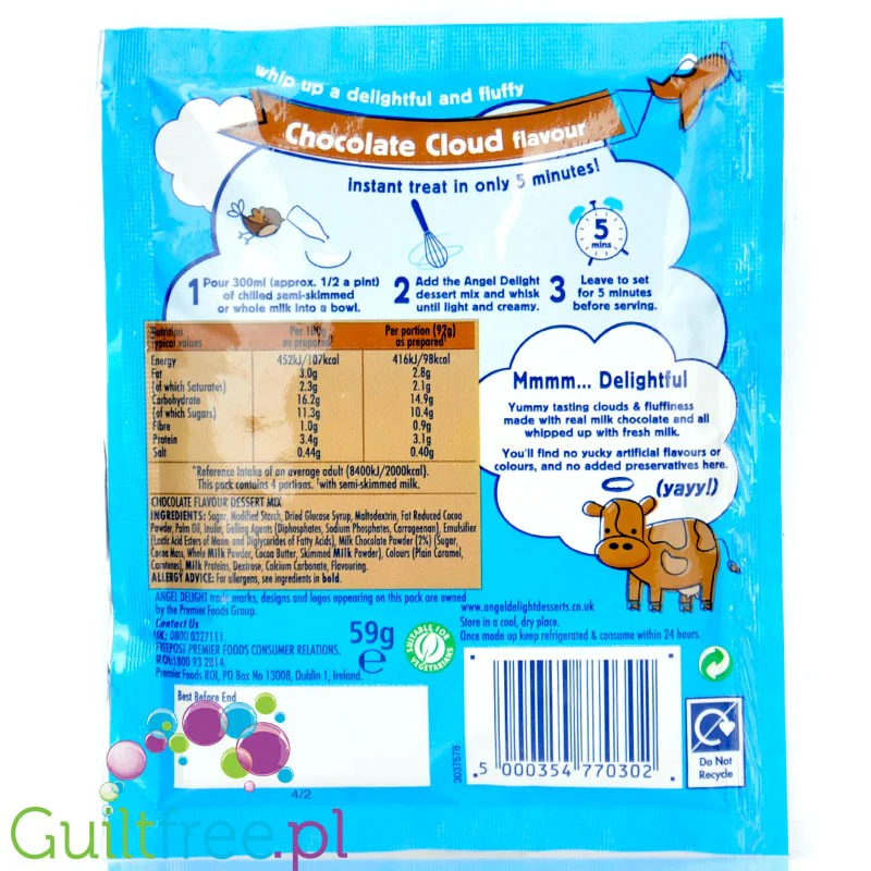 Angel Delight Chocolate - puszysty mus czekoladowy instant, 98 kcal - Image 2