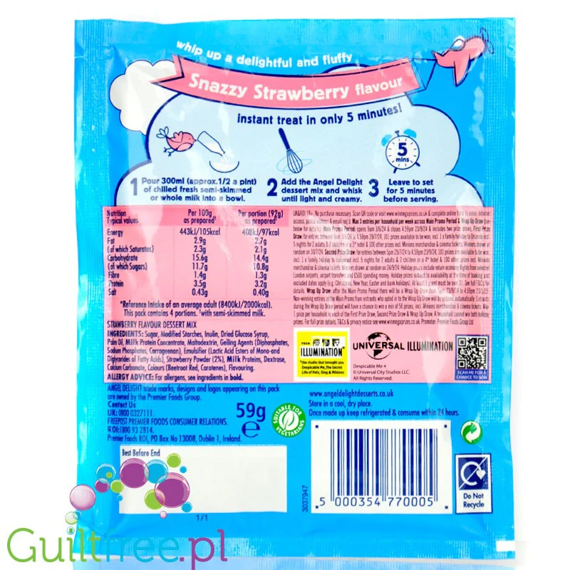 Angel Delight Strawberry - puszysty mus truskawkowy instant, 97 kcal - Image 2