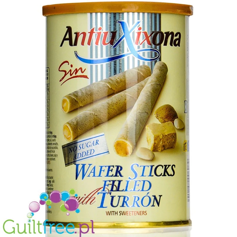 Antiu Xixona Wafer Sticks with Turon - rurki waflowe z nadzieniem nugatowym bez cukru 200g