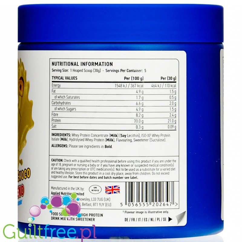 Applied Critical Whey Advanced Protein White Chocolate Bueno - odżywka białkowa z WPI, WPH i WPC, 21g białka & 110kcal - Image 3