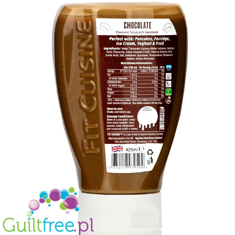 Fit Cuisine Chocolate - czekoladowy sos bez cukru i bez tłuszczu, 6kcal - Image 2