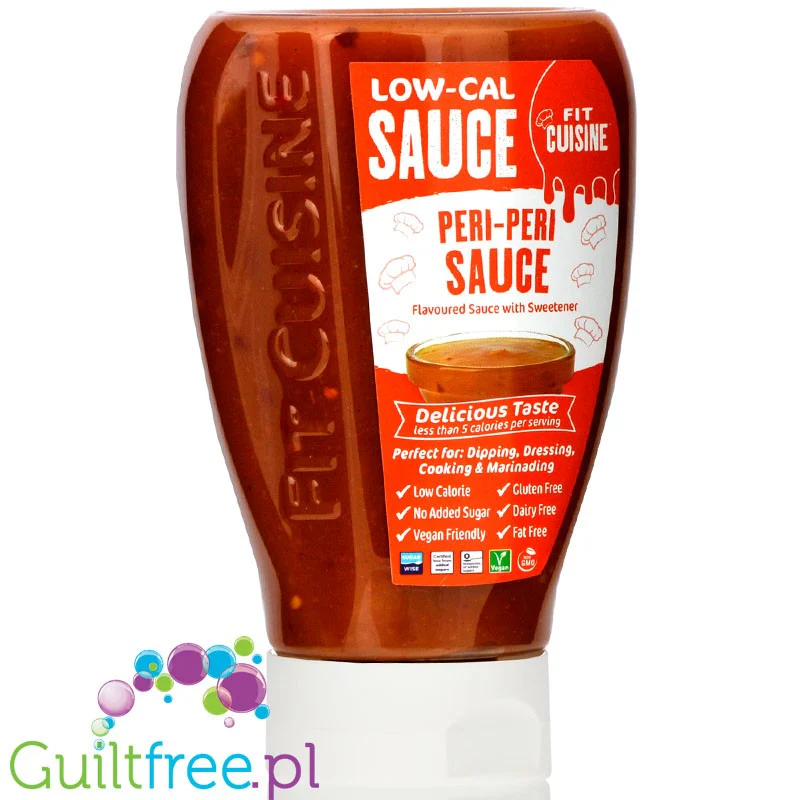 Fit Cuisine, Peri Peri Sauce - pikantny sos pomidorowy bez cukru i tłuszczu z płatkami chilli