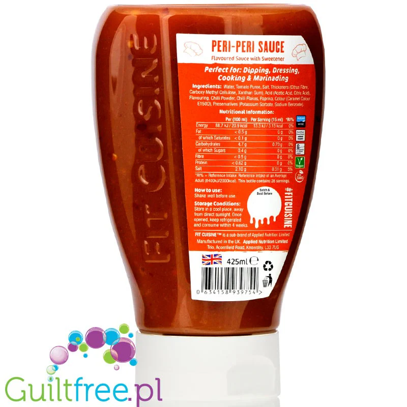Fit Cuisine, Peri Peri Sauce - pikantny sos pomidorowy bez cukru i tłuszczu z płatkami chilli - Image 2