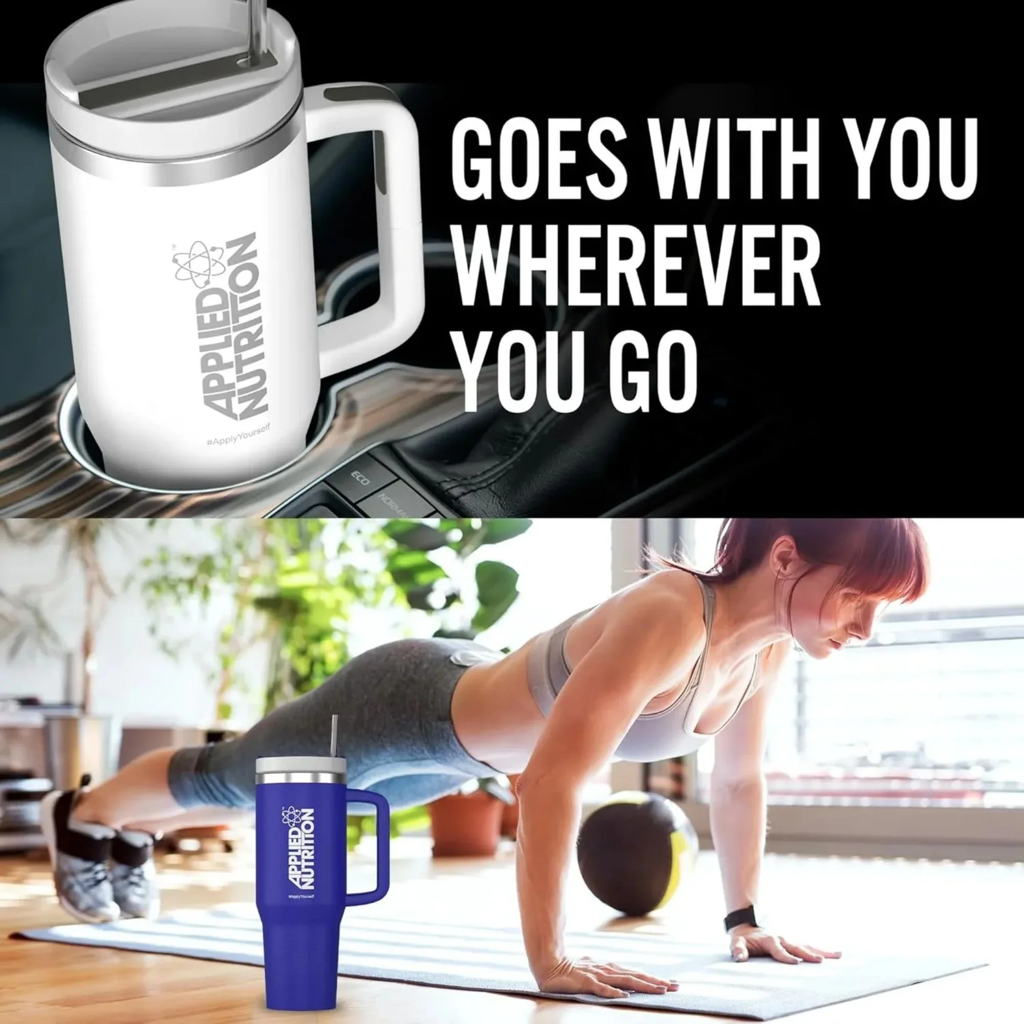 Applied Nutrition Cooler Cup 1200ml White - kubek termiczny ze stali nierdzewnej Stanley - Image 3