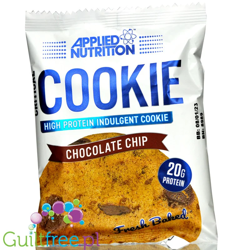 Applied Nutrition Critical Cookie Chocolate Chip - wielgachne ciacho 17g białka bez słodzików z kawałkami czekolady - Image 2