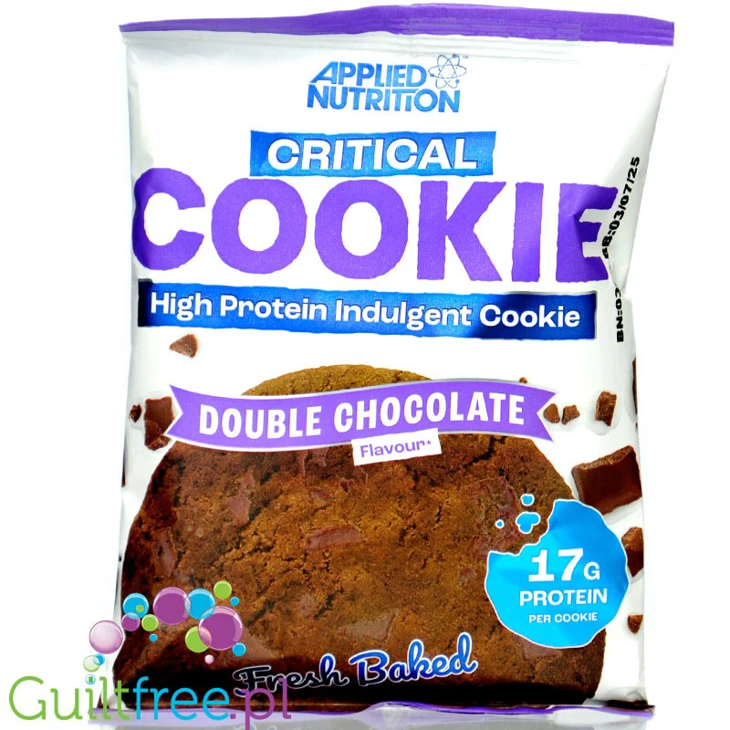 Applied Nutrition Critical Cookie Double Chocolate - wielgachne ciacho proteinowe 17g białka bez słodzików, smak czekoladowy