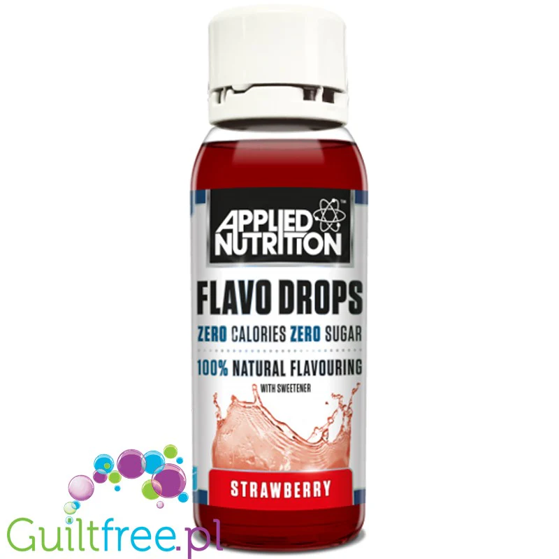Applied Nutrition Flavo Drops, Truskawka, bezcukrowe dietetyczne krople smakowe