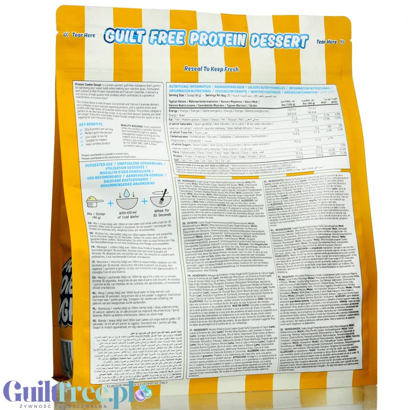Applied Nutrition Protein Cookie Dough Salted Caramel - proteinowa masa ciasteczkowa z białą czekoladą 146kcal, 21g białka - Image 2