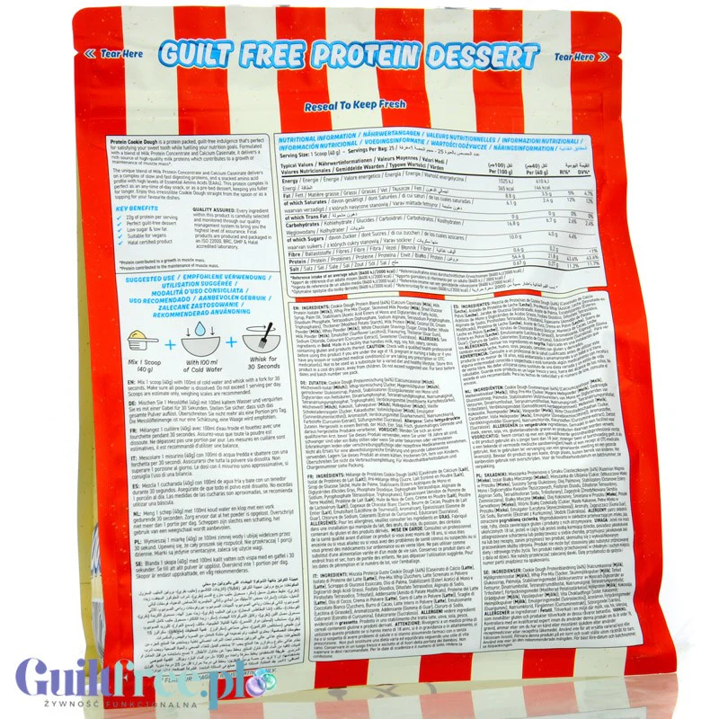 Applied Nutrition Protein Cookie Dough White Choco Bueno - proteinowa masa ciasteczkowa z białą czekoladą 137kcal, 22g białka - Image 2