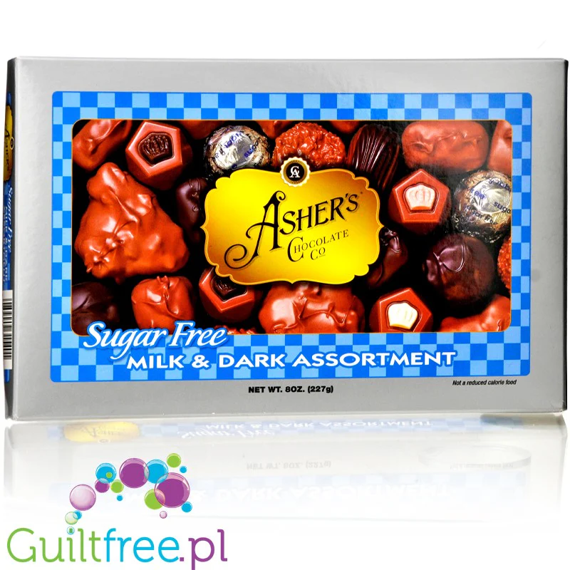 Asher's Chocolates Milk & Dark Chocolate Assortment - bombonierka bez cukru