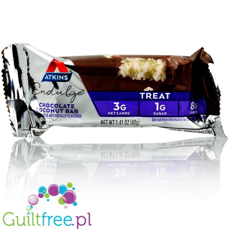 Atkins Endulge Chocolate Coconut - baton kokosowy w czekoladzie, niskie IG, 3g węglowodanów