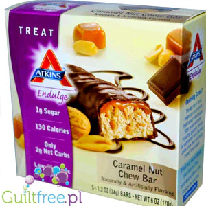Atkins Endulge Caramel Nut Chew PUDEŁKO - baton orzechowo-karmelowy w czekoladzie, niskie IG, 2g węglowodanów - Image 2