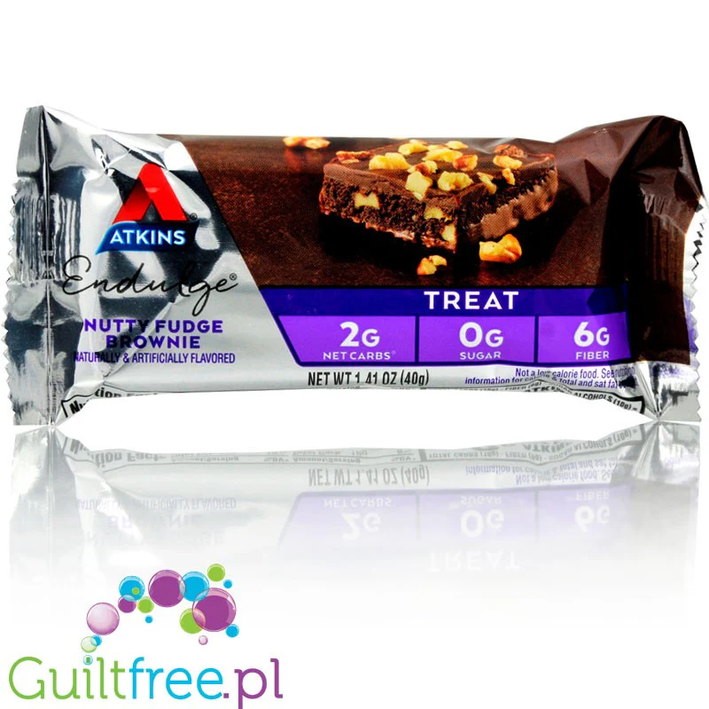 Atkins Endulge Nutty Fudge Brownie PUDEŁKO - brownie krówkowo-orzechowe, niskie IG, 2g węglowodanów - Image 3