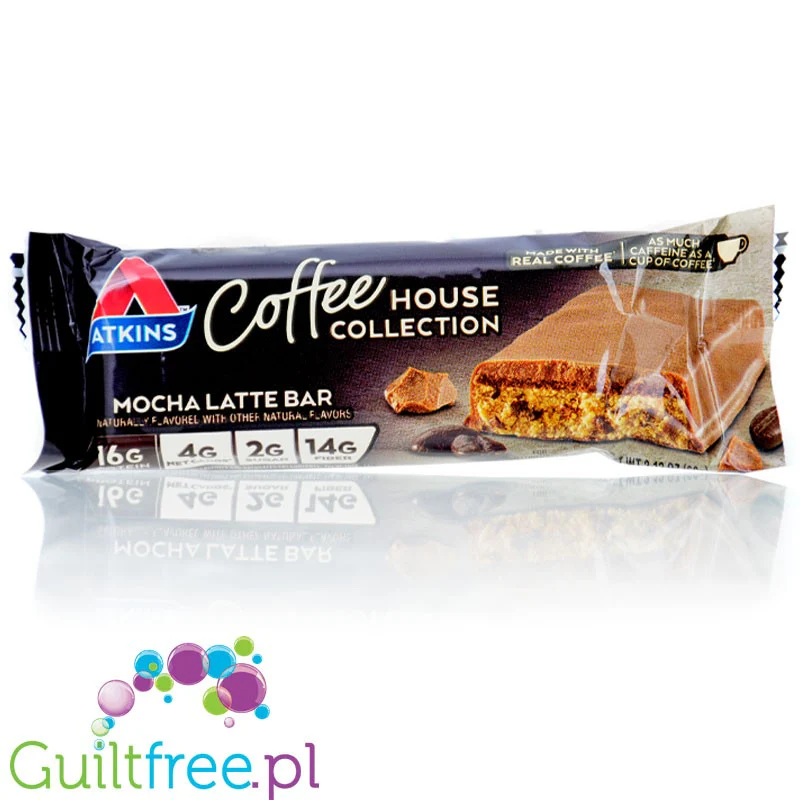 Atkins Coffee House Mocha Latte Bar - baton proteinowy z kawą i czekoladą 16 białka & 220kcal