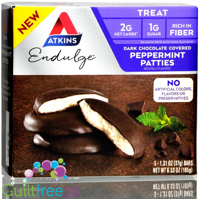 Atkins Endulge Peppermint Patties, czekoladki z masą miętową, PUDEŁKO