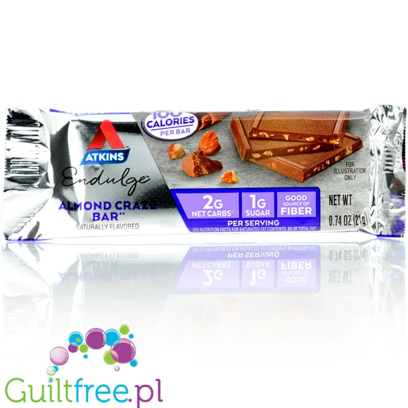 Atkins Endulge Dessert Almond Craze 100kcal - mleczna czekoladka z migdałąmi  bez dodatku cukru