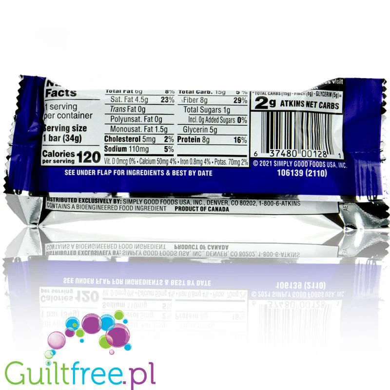 Atkins Endulge Dessert Chocolate Chip Cheesecake 120kcal - baton czekoladowo-sernikowy 1g cukru - Image 2
