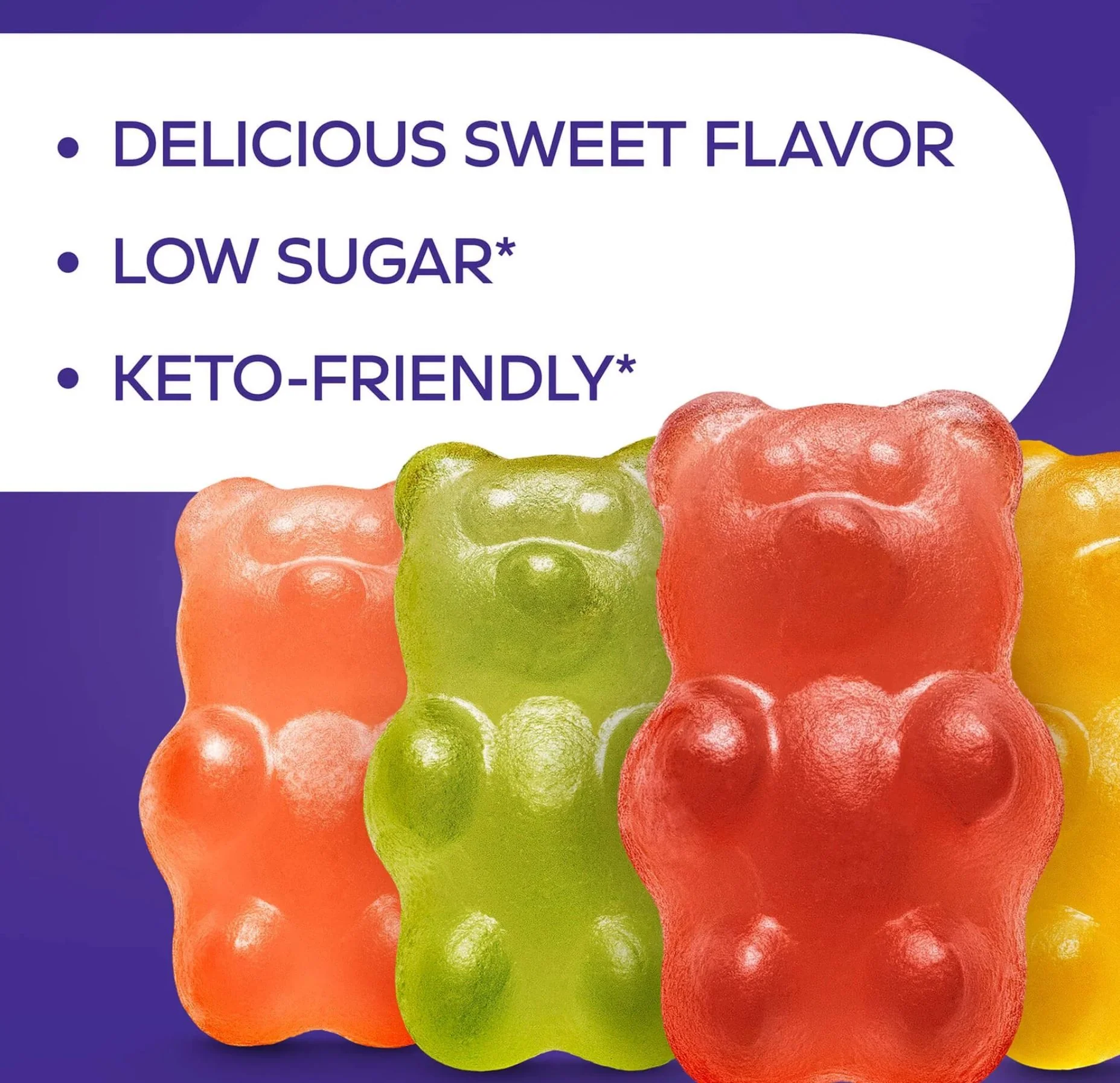 Atkins Endulge Gummy Bears PUDEŁKO x 6 saszetek - owocowe keto żelki misie bez cukru - Image 4