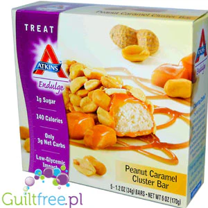 Atkins Endulge Peanut Caramel Cluster PUDEŁKO - Baton karmelowy z orzechami, niskie IG, 3g węglowodanów - Image 2